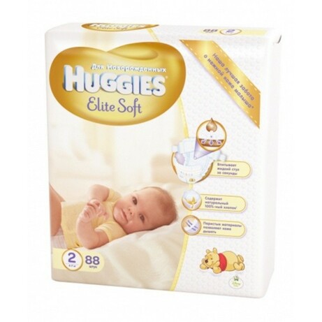 Підгузники Huggies Elite Soft Newborn 2(4-6 кг) MEGA PACK, 82 шт.(533810)
