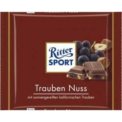 Ritter Sport. Шоколад молочный изюм-лесной орех 100г (4000417022608)