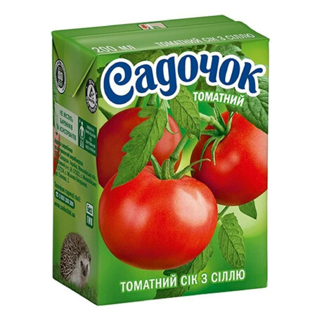 Садочок. Сок томатный 0,2л(9865060002675)