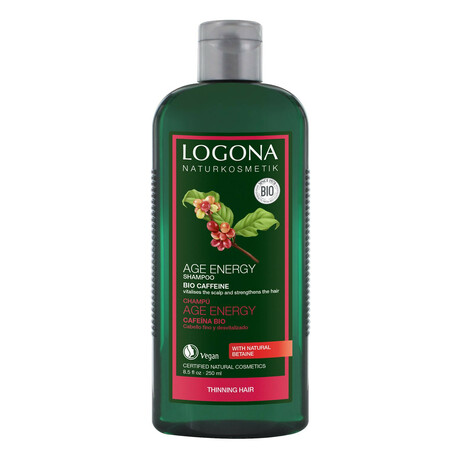 Logona. Био-Шампунь "Зміцнення і зростання" для волосся з віковими змінами з кофеїном, 250мл (40176