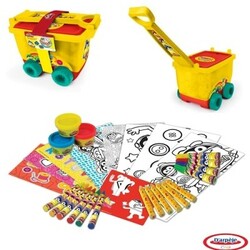 Play-Doh КС. Набор для творчества PLAY-DOH - АРТ-ТЕЛЕЖКА (восковые карандаши, маркеры, масса для леп