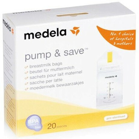 Medela. Пакети для зберігання і заморожування грудного молока Pump & Save 20 шт(008.0071)