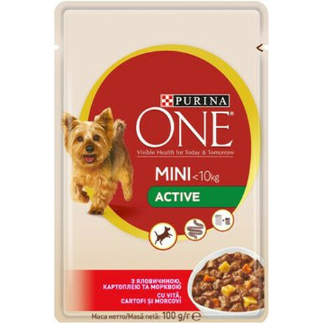 ONE. Корм для собак Mini с говядиной и картофелем One 100 гр(7613036473477)