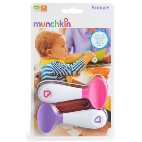 Munchkin. Ложечки Munchkin Scooper Spoons рожевий і фіолетовий, 2 шт.(2900990754526)