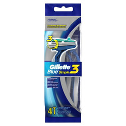 Gillette. Бритви одноразові Gillette Blue Simple 3, 4 шт(429622)