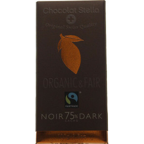 Chocolat Stella. Шоколад черный органический 75% 100г (7610202559423)