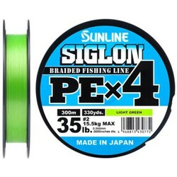 Sunline . Шнур Siglon PE х4 300m (салат.) №2.0/0.242 mm 35lb/15.5 kg(1658.09.43)