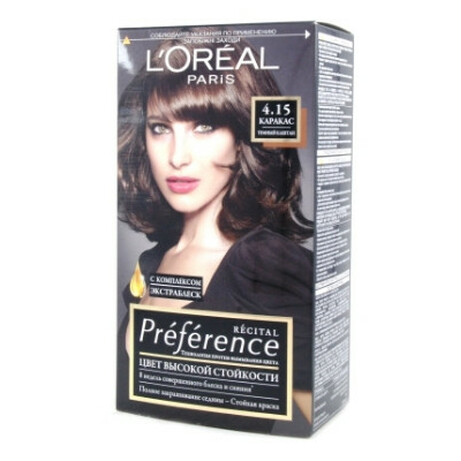L`Oreal. Краска для волос  RECITAL Preference тон 4.15 1шт (3600520248912)