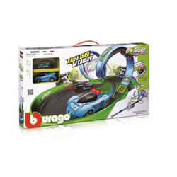 Bburago.Игровой набор серии GoGears - ПОЛИЦЕЙСКАЯ ПОГОНЯ (трек с 1 дорожкой,2 петли,2 машинки с инер