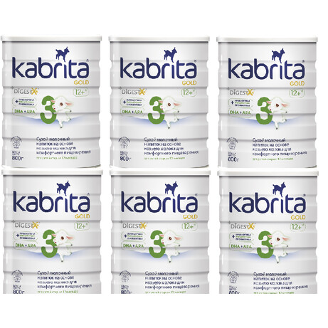 Kabrita. Молочная смесь Кабрита 3 Gold на козьем молоке (12 + мес), 6Х800г ( 007335-6) 02.2022