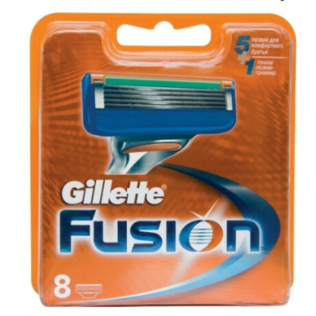 Gillette. Картрідж Gillette Fusion 8шт/уп   (7702018877508)