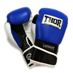 Thor. Перчатки боксерские ULTIMATE 12oz /Кожа /сине-черно-белые (7000339680242)