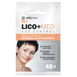 Elfa Pharm. Маска для лица и шеи Lico+Med питание и восстановление 45+ 20мл  (4823015933301)