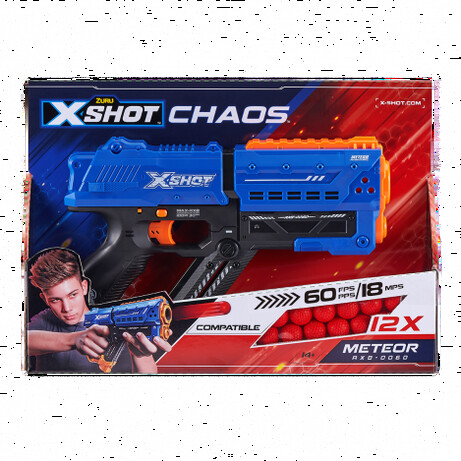 X-Shot Скорострельный бластер EXCEL CHAOS Meteor (12 шариков) (36282Z)