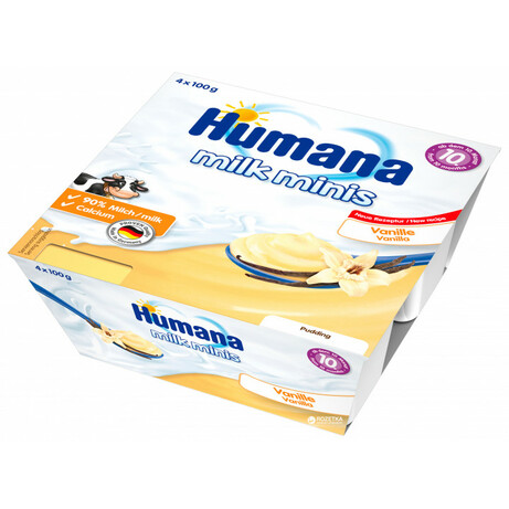 Humana. Пудинг Humana Pudding Vanille Ваниль 4х100г с 10 ммесяцев (4031244784476)