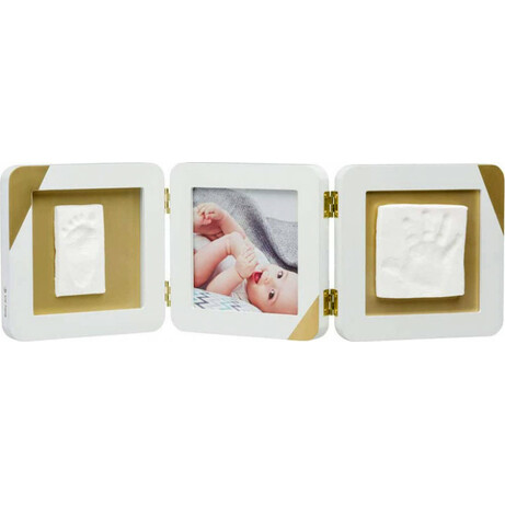 Baby Art. Рамочка тройная с отпечатком ручки ножки малыша Золотой Кант (3601098600)