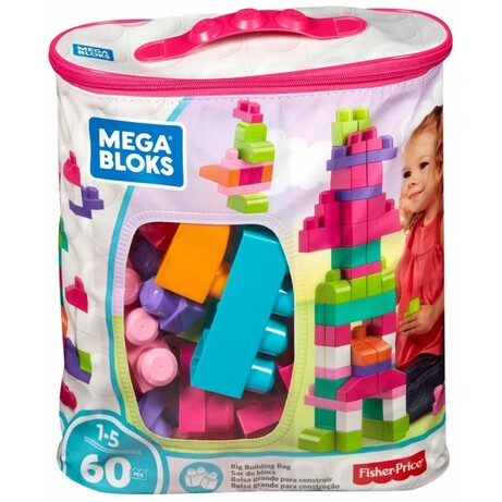 Mega Bloks. Конструктор рожевий в мішку(60 подітий.) (DCH54)