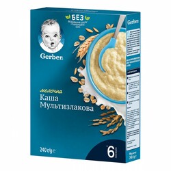 Gerber Organic. Каша молочная мультизлаковая  6 мес+ 240г (834336)