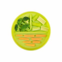 Olababy. Силиконовая тарелка на присоске с разделителями Kiwi (зеленый) (61011)