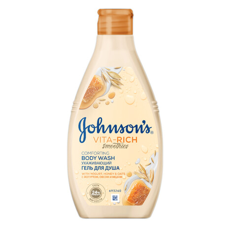 JOHNSON'S®. VITA - RICH СМУЗІ Доглядаючий гель для душу з йогуртом, вівсом і медом 250мл(3574661509211)