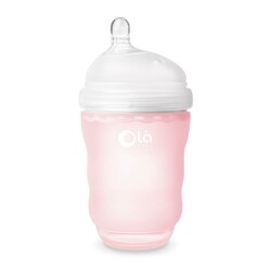 Olababy. Силиконовая антиколиковая бутылочка GentleBottle Rose/розовый, 240мл (80850)