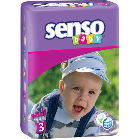 Senso Baby. Дитячі підгузники Midi 3(4-9 кг), 70 шт(000551)