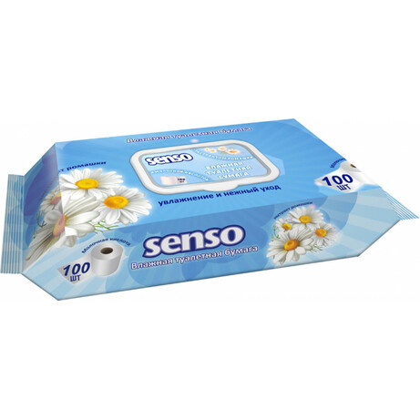 Senso. Влажная туалетная бумага с клапаном, 100 шт (114708)