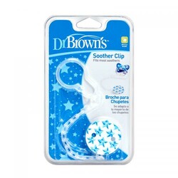 Dr. Brown's. Кліпса для пустушок на ланцюжку, колір блакитний(AC037 /2 - INTL(Q9))