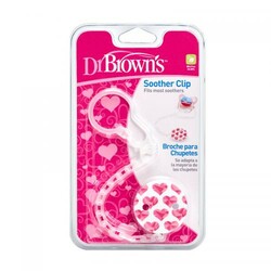 Dr. Brown's. Кліпса для пустушок на ланцюжку, колір рожевий(AC037 /1 - INTL(Q8))