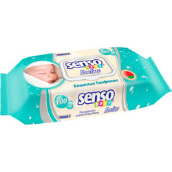 Senso. Детские влажные салфетки Baby Ecoline 100шт с клапаном, (001480)
