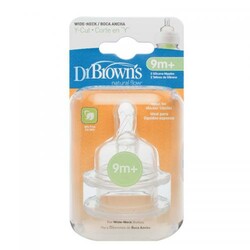 Dr. Brown's. Соска с Y-отверстием для бутылочки с широким горлышком, силикон, 9+ мес.2шт (362-INTL)