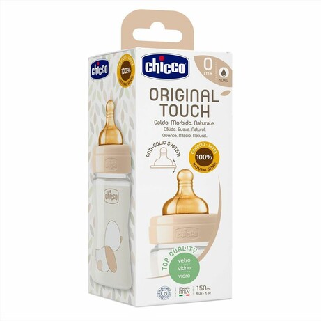 Chicco. Пляшка стекло Chicco Original Touch, 150мл, 0м+  (27710.30)