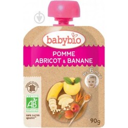 Babybio. Пюре органическое из яблока, абрикоса и банана 90гр (54012)