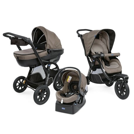 Chicco. Коляска 3 в 1 Trio Activ3 Top коричневий колір(8058664122653)