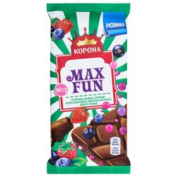 Корона. Шоколад молочный MaxFan фруктово-ягодный 160г. (7622201136413)