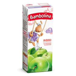 Bambolina. Сок "Яблочный", 200 мл 4 мес + (003827)