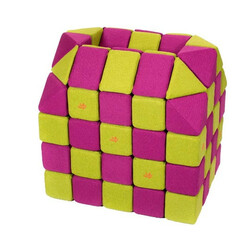 Jolly Heap. Мягкие магнитные развивающие кубики (набор 100 шт) - розовый/зеленый (19983)
