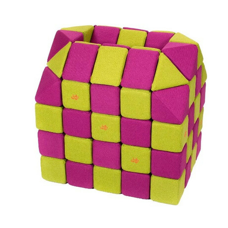 Jolly Heap. М'які магнітні розвиваючі кубики(набір 100 шт) - рожевий/зелений(19983)