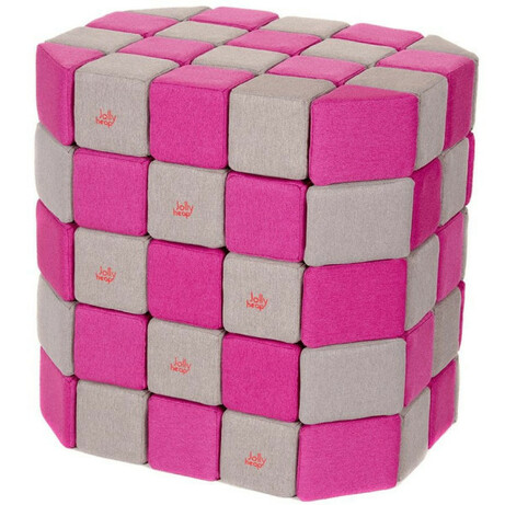 Jolly Heap. М'які магнітні розвиваючі кубики(набір 100 шт) - рожевий/бежевий(19984)
