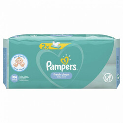 Pampers. Детские влажные салфетки Pampers Fresh Clean baby scent,  (2х52 шт) 104 шт  (077703)