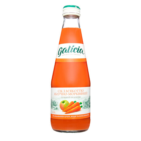 Galicia. Сок яблочно-морковный неосветленный стекло 0,3л. (4820209560282)