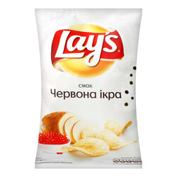 Lay`s. Чіпси картопляні зі смаком червоної ікри 120г. (4823063115858)