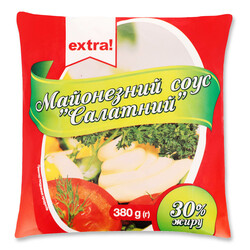 Extra !. Соус салатний майонезний 30% 380г (4823096418995)