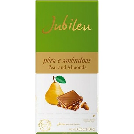 Jubileu. Шоколад молочний мигдаль-груша 100г. (5601055315597)