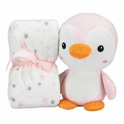 Flecce.Плед flecce + plush toy pinguin pink (8100258)