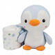 Interbaby.Плед flecce + plush toy pinguin blue (8100259)