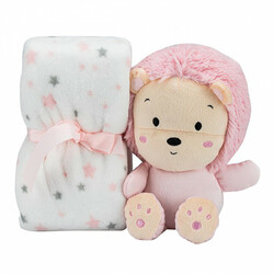 Interbaby.Плед flecce + plush toy lion pink (8100263)