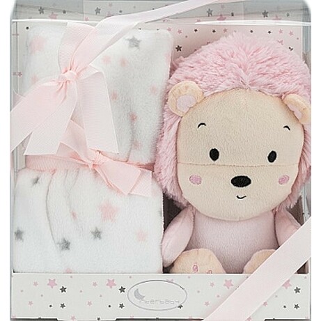 Lion. Плед flecce + plush toy bear sleep pink (8100264)