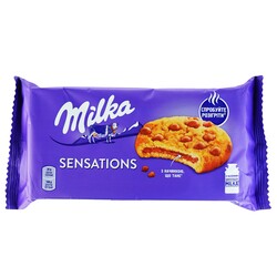 Milka. Печенье с начинкой и кусочк молочн шоколада 156г. (7622210588517)