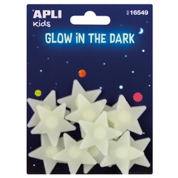 Apli Kids. Люминесцентные светящиеся 3D наклейки "Звездочки" 12 шт (8410782165491)